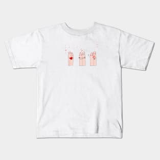 Funny finger couple valentine day Kids T-Shirt